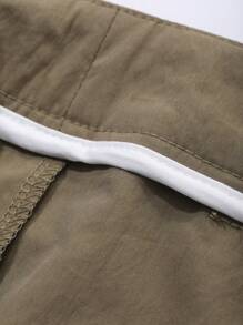 DAZY Women's Straight Leg Utility Style Cargo Pants With Large Pockets - Khaki - View 7