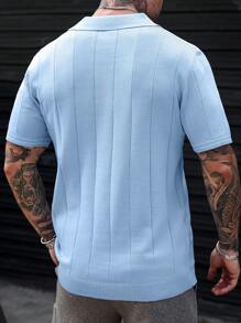 Manfinity Hypemode Men's Striped Short Sleeve Casual Knit Top, Spring & Autumn