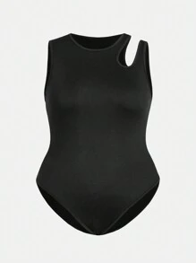 SHEIN EZwear Body casual de unicolor para mujer de talla grande