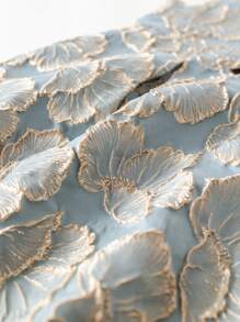 PrepCrw Young Girls' Spring/Summer Blue Jacquard Weave School Style Waist Gathered A-Line Round Neck Dress