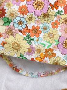 SHEIN Parte superior de punto con estampado floral lindo de verano para bebé niña - Multicolor - Ver 4