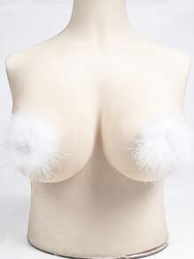 1 par Cobertura de pezón sexy de plumas para talla grande para boda