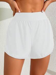 Swim Lushoire Women's Solid Color Side Split Beach Pants For Summer Vacation