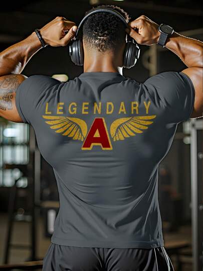 Manfinity Sport PWRUP 运动短袖上衣，简约时尚休闲日常穿着