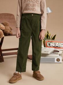 PrepCrw Young Boys Autumn/Winter Collegiate Style Slim Fit Elastic Waist Woven Pants