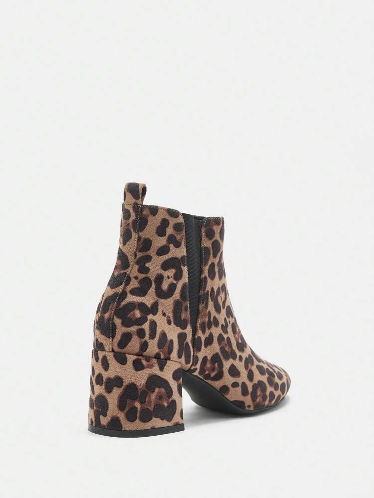 CUCCOO BIZCHIC Women Chic Leopard Print High Heel Ankle Boots Valentine's Day
