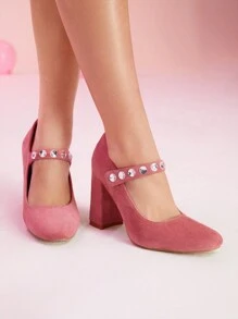 Zapatos De Tacón Alto Rosados De Moda Para Mujeres - Rosa Pálido - Ver 2