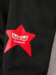 Sparklyn 少女街头时尚拉链卫衣，带保暖连帽套头衫，适合秋冬季穿着 - 黑色 - 查看 4