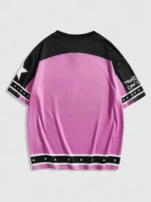 ROMWE MEN Prep 男士图案印花休闲 T 恤，简约时尚，适合日常穿着