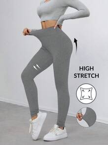 SHEIN Tall 黑色高弹针织打底裤三件套 - 彩色 - 查看 7