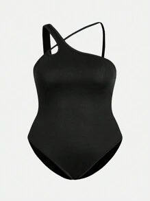 SHEIN EZwear Body casual de unicolor para mujer de talla grande