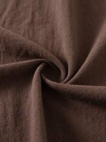 Manfinity Homme 男士纯色纽扣长袖衬衫和抽绳腰休闲裤套装，秋季