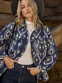 SHEIN LUNE Women's Casual Loose Fit Plaid Single-Breasted Jacket, Autumn Fall Cloth For Women - Multicolor - View 3