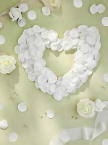 100 片人造酒红色玫瑰花瓣，用于浪漫装饰，非常适合婚礼、周年纪念日、情人节。优质丝绸般的材料，栩栩如生。营造梦幻迷人的氛围，非常适合 DIY 工艺品、桌面散布或摄影道具 - 白色 - 查看 1