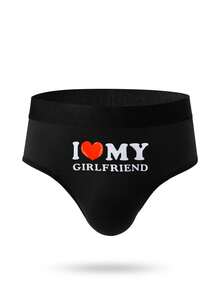 Męskie, proste majtki z nadrukiem cyfrowym, codzienne, codzienne, idealne na prezent dla chłopaka - Czarne - Zobacz 1