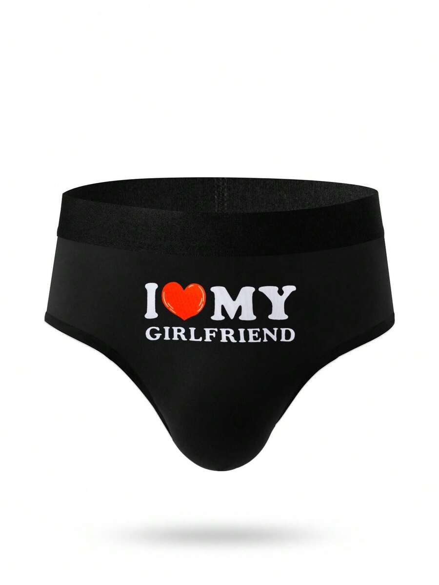 Męskie, proste majtki z nadrukiem cyfrowym, codzienne, codzienne, idealne na prezent dla chłopaka - Czarne - Zobacz 1