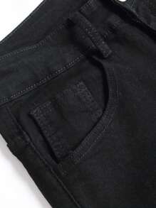 Manfinity EMRG Men's Pocket Ripped Skinny Casual Jeans - Black - View 6