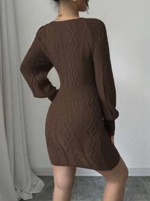 Chiquease 女士纯色长袖修身休闲短裙