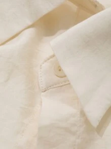 Dazy-Less 2pcs Women Loose Contrast Color Shirt & Suspender Suit Set - Brown - View 7