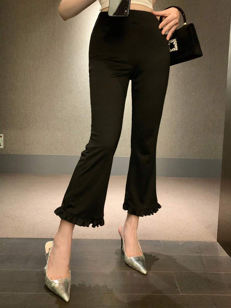 Women's Slim Fit 7/8 Length Flared Casual Pants Women Dress Pants