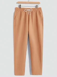 Manfinity RelaxMax 2pcs Men's Solid Color Short Sleeve Top And Pants Set