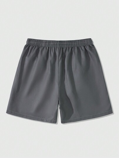 Prep Short de basketball casual pour hommes avec imprimé lettres, lacet à l'avant et poches