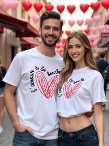 Manfinity Chillmode Camiseta Gráfica de Mangas Curtas com Gola Careca Masculina, Casual e Minimalista