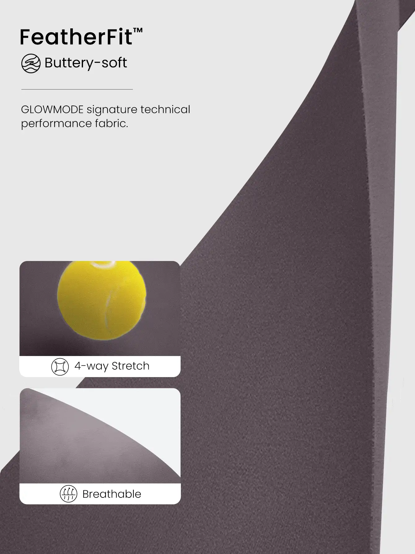 GLOWMODE 24" FeatherFit™ Low Impact 3/4 Leggings Gym Fall Winter