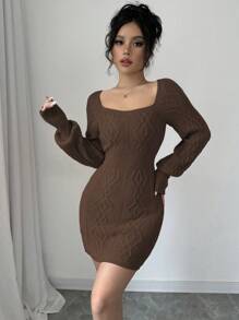 Chiquease 女士纯色长袖修身休闲短裙