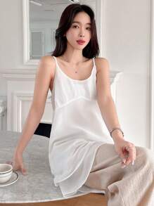 DAZY Women's Plain Chiffon Casual Elegant Summer Camisole Top