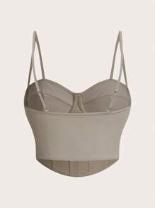 SHEIN ICON Top casual de tirantes con perlas de imitación y unicolor, estilo minimalista para uso diario