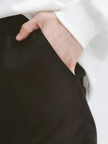 Tween Boy Outdoor Casual Splatter Print Straight Leg Trousers, Spring/Summer - Black - View 5