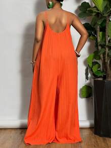 Slaydiva 新款女士狂欢/复活节服装，复古富豪风，乡村音乐会服装，外出服装，仙女风，音乐节服装，热带度假女装，夏季服装，夏季狂欢，欧洲夏季，春季服装，大码西部牛仔装，音乐会服装，毕业典礼服装，百搭日常休闲简约性感百搭单品，大码简约风，大码西部牛仔装，夏季休闲扎染圆领无袖连体裤/连身裤 - 橘色 - 查看 2