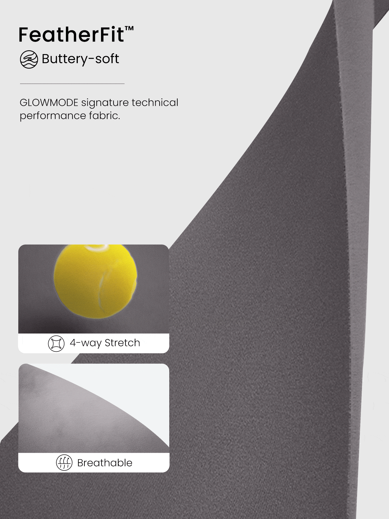 GLOWMODE 31英寸featherfit™超高腰彎曲縫製喇叭褲襪 - Volcanic Gray - 查看 5