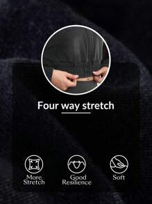 SHEIN LUNE Women's Long Sleeve Zip Up Hooded Cropped Casual Jacket - Black - View 8