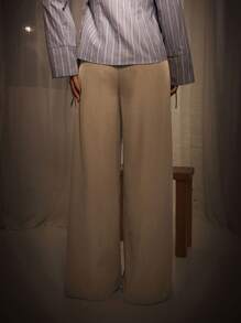 Athîral Women Loose & Wide Leg Casual Office Trousers, Solid Color