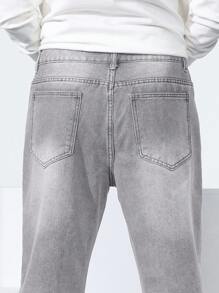 Manfinity Homme Męskie proste, luźne, casualowe jeansy z kieszeniami, uniwersalne