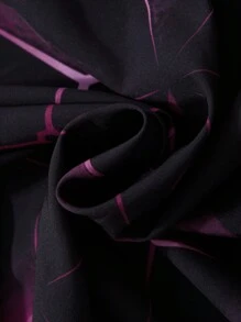 Manfinity LEGND Herren Große Größen Geometrisches Muster Langarm Einreiher Lässig Hemd, Herbst - Rot - Übersicht 6