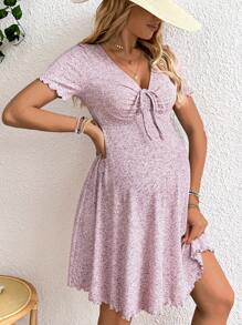 SHEIN 孕妇装，简约时尚的休闲日常服装 - 粉色 - 查看 7