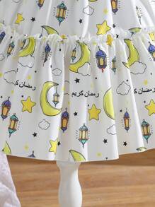 SHEIN 年轻女孩休闲简约日常连衣裙 + 帽子套装 - 彩色 - 查看 6