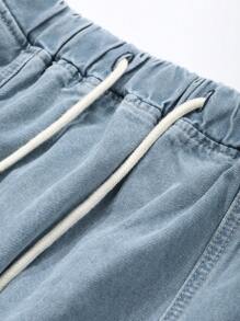 DAZY Women's Front Tie Pocket Simple Casual Denim Skirt Jeans Skirt - Blue - View 7