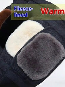 1 Pair 43CM Winter Thickened Long Hair Warm Kneepads Cold Proof Leg Joint Protection For Men Women Outdoor Riding Skiing Daily Use Birthday Gift - Multicolor - View 2