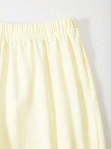 Girls Elastic Waist Drawstring Pants, Casual Spring/Autumn Long Trousers For Young Girls - Apricot - View 8