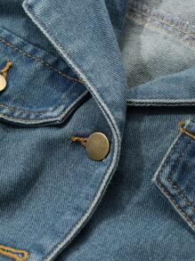 DAZY 女士休闲牛仔连衣裙，简约时尚，日常穿着。 - 藍色 - 查看 7