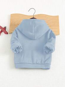 Cozy Pixies Toddler/Infants Casual Hoodie Sweatshirt With Front Pocket, Long Sleeve, Thermal Lined, For Autumn/Winter