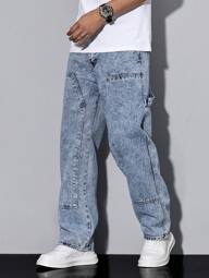 Manfinity Homme Casual jeans för män, minimalistiska och moderiktiga för vardagsbruk