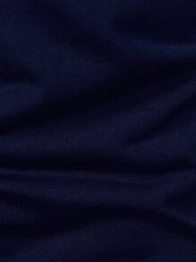 Manfinity Homme Men's Color Block Round Neck Short Sleeve Casual T-Shirt - Navy Blue - View 5