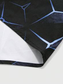 Manfinity LEGND 大码男士几何印花长袖单排扣休闲衬衫，适合秋季