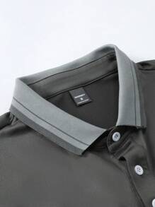 Manfinity Homme Men's Knight Pattern Striped Short Sleeve Casual Commuter Polo Shirt - Multicolor - View 5