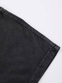 ROMWE MEN Street Life 男士复古水洗宽松印花背心 - 黑色 - 查看 4